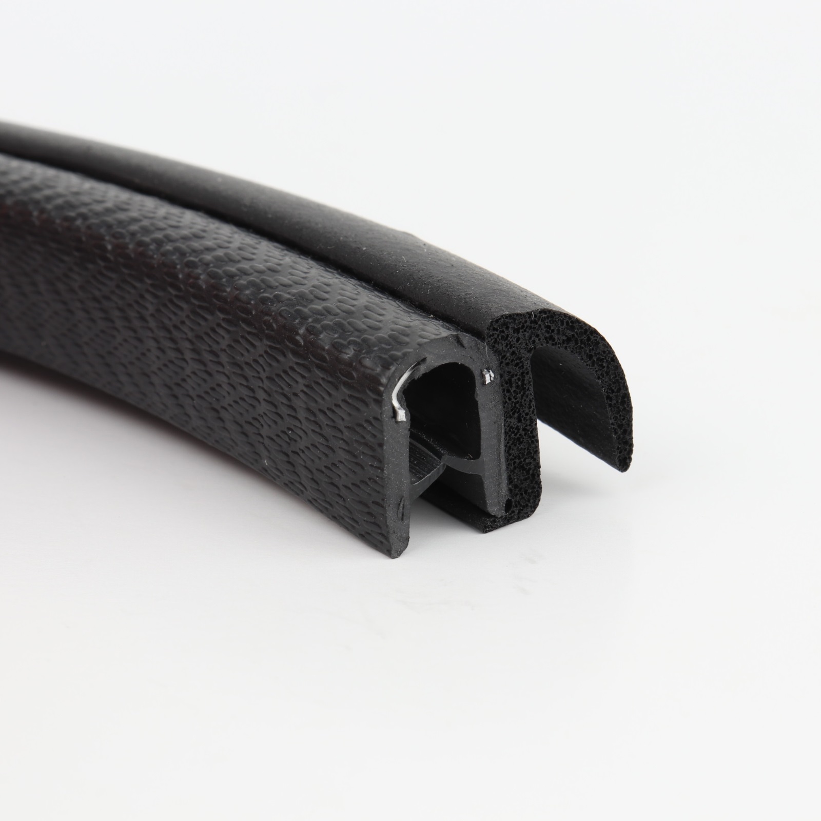 Kantenschutz-Dichtprofil - PVC/EPDM - mit Dichtlippe seitlich - Klemmbereich 1-4mm