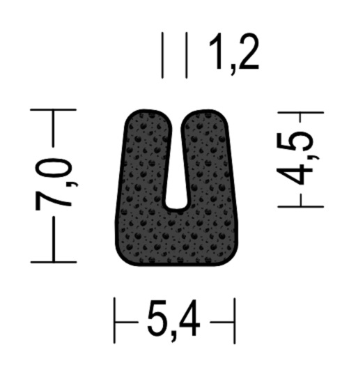 Moosgummi-U-Profil, Nr. 580.7652