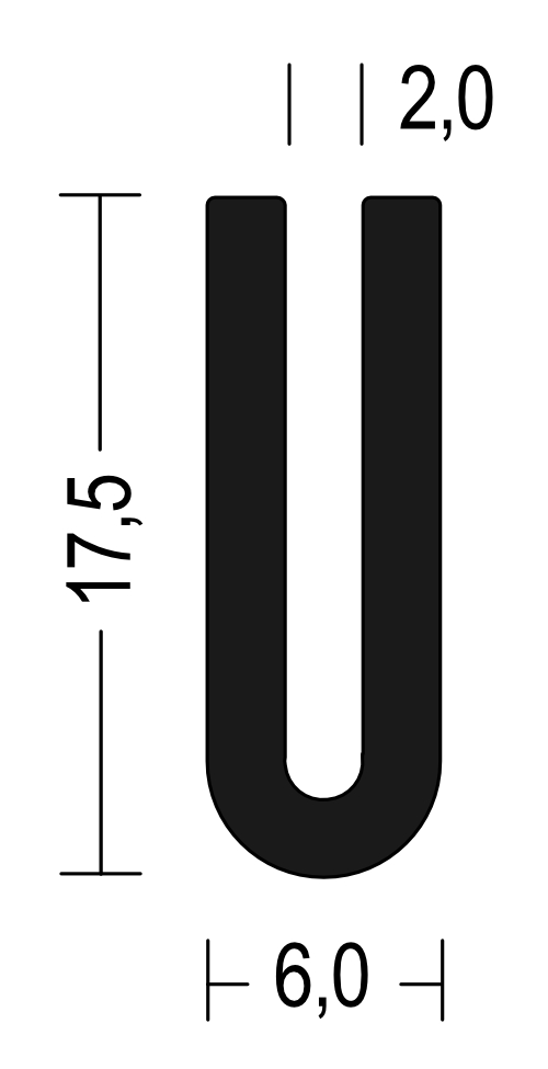 Vollgummi U-Profil / Fassungsprofil 2mm - EPDM - Kantenschutz