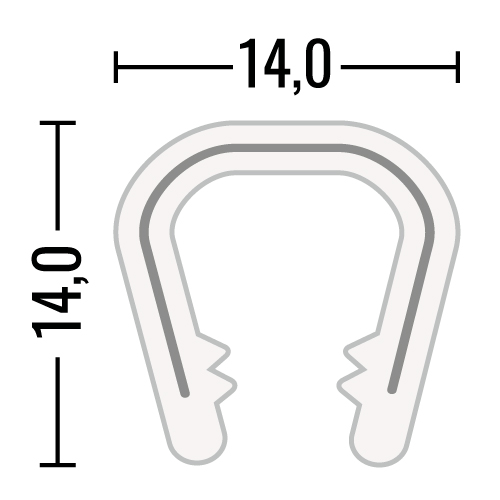 Kantenschutzprofil - PVC - hellgrau - Klemmbereich 8-10mm