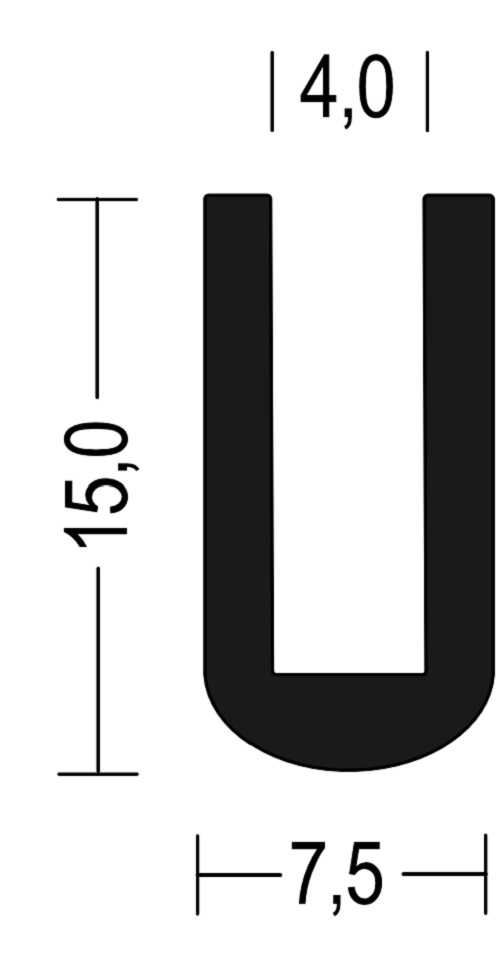 Vollgummi-U-Profil, Nr. 550.0464