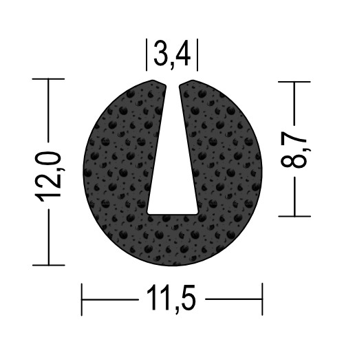 Moosgummi U-Profil / Fassungsprofil 3,4mm - EPDM - Kantenschutz