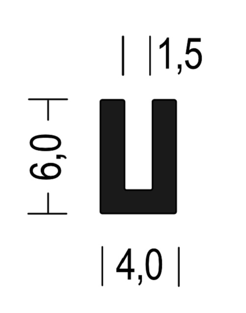 Vollgummi-U-Profil, Nr. 550.0171