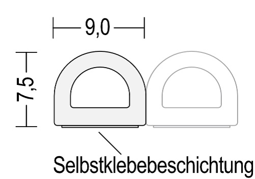 Zellkautschuk-D-Profil, Nr. 578.9602