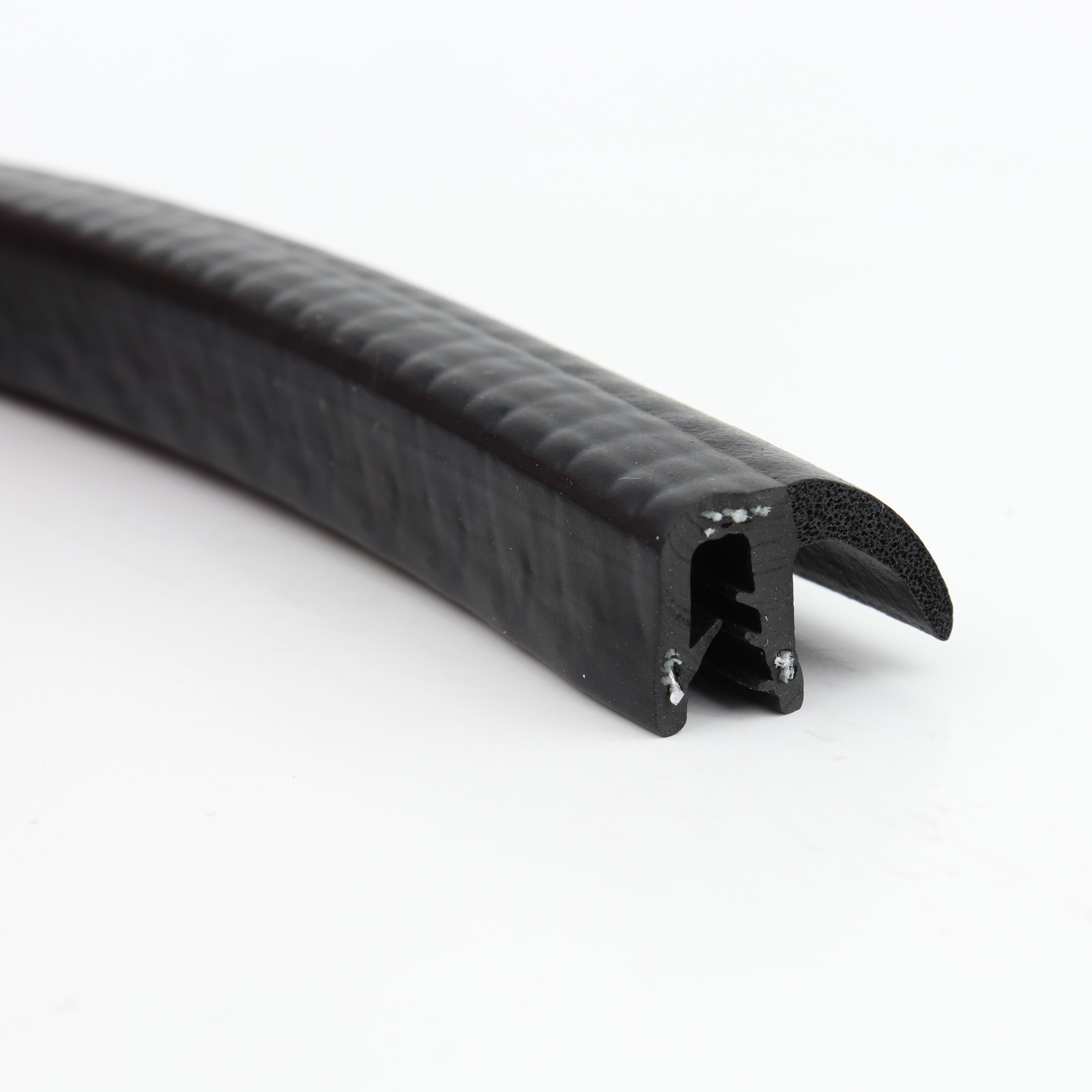 Kantenschutz-Dichtprofil - PVC/EPDM - mit Dichtlippe seitlich - Klemmbereich 1-2mm