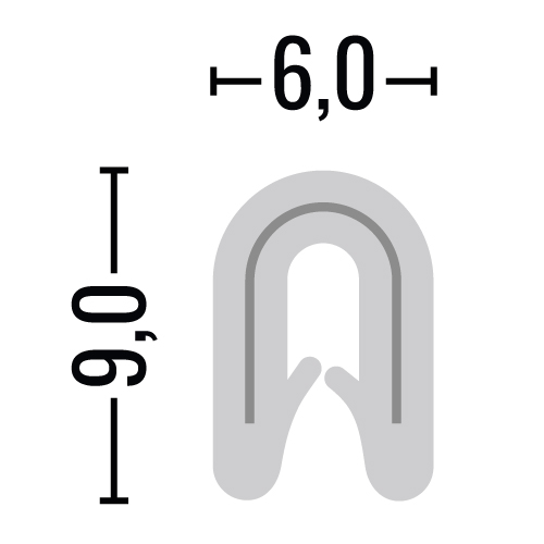 Kantenschutzprofil 5611103 - PVC - hellgrau - Klemmbereich 1mm