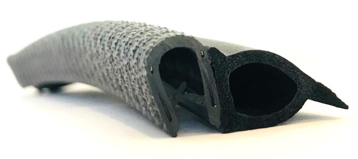 Kantenschutz-Dichtprofil - PVC/EPDM - mit Dichtung seitlich - Klemmbereich 1-4mm