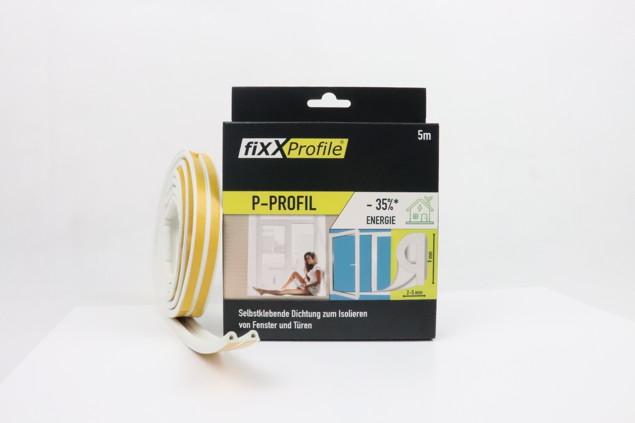 fiXX P-Profil Fenster-Dichtband - weiss - 9 x 5,5mm