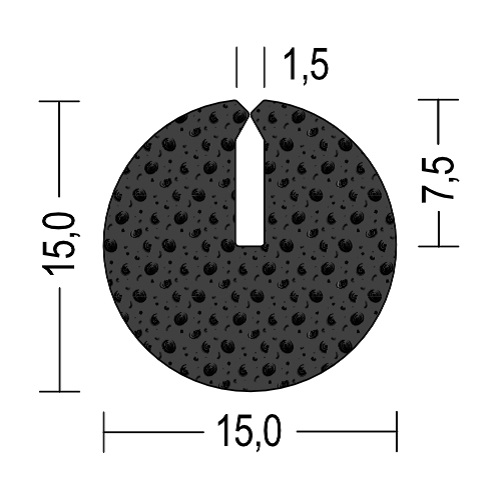 Vollgummi U-Profil / Fassungsprofil 1,5mm - EPDM - Kantenschutz