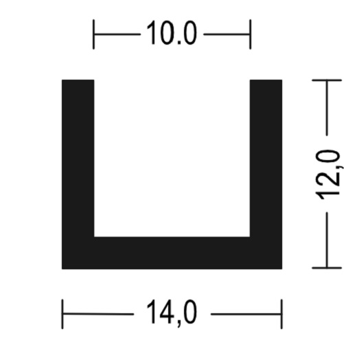 Vollgummi U-Profil / Fassungsprofil 10mm - EPDM - Kantenschutz
