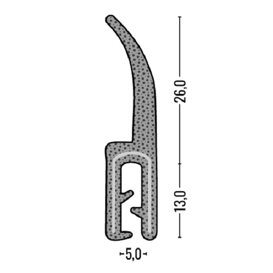 Kantenschutz-Dichtprofil - PVC/EPDM - mit Dichtlippe oben - Klemmbereich 1,5-4mm