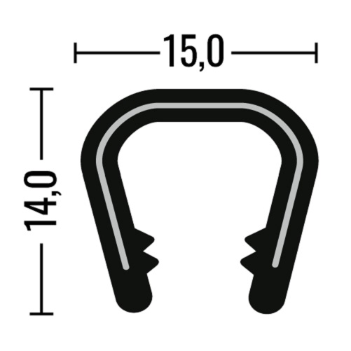 Kantenschutzprofil - PVC - schwarz - Klemmbereich 8-10mm
