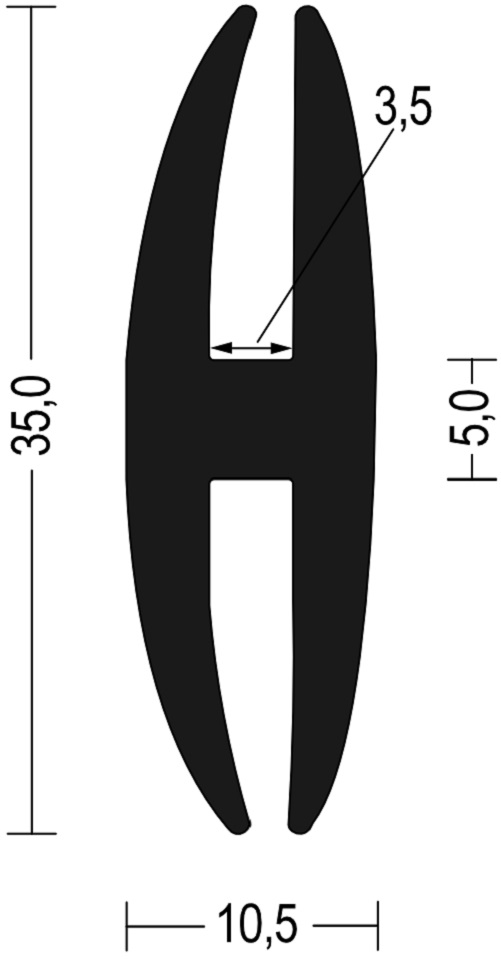 Vollgummi-H-Profil, Nr. 540.2519