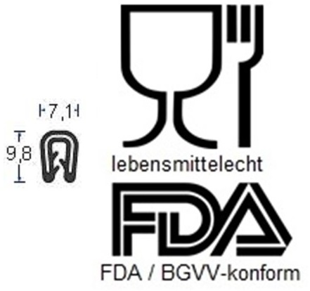 Kantenschutzprofil FDA - SILIKON - schwarz - Klemmbereich 1-2mm