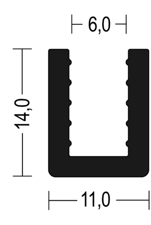 Weich-PVC-U-Profil, Nr. 557.0601
